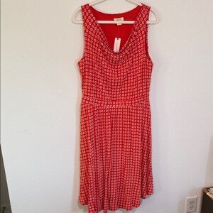 Maeve by Anthropologie L Tangerine Floral Dress